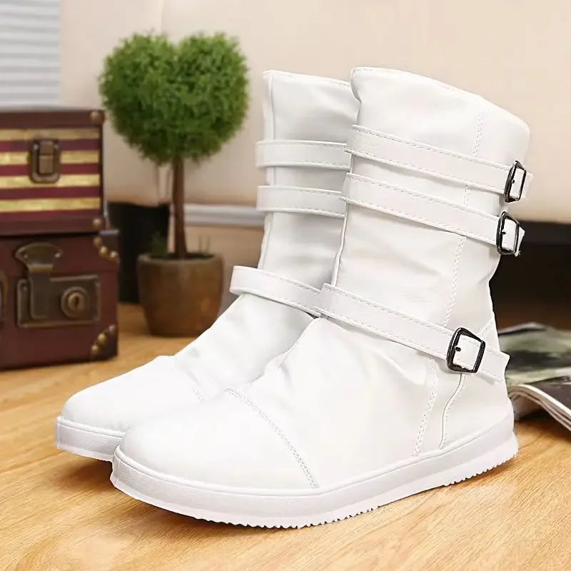 AXEL™ | Leather Ankle Boots with Zipper and Metal Buckle - Eliza©