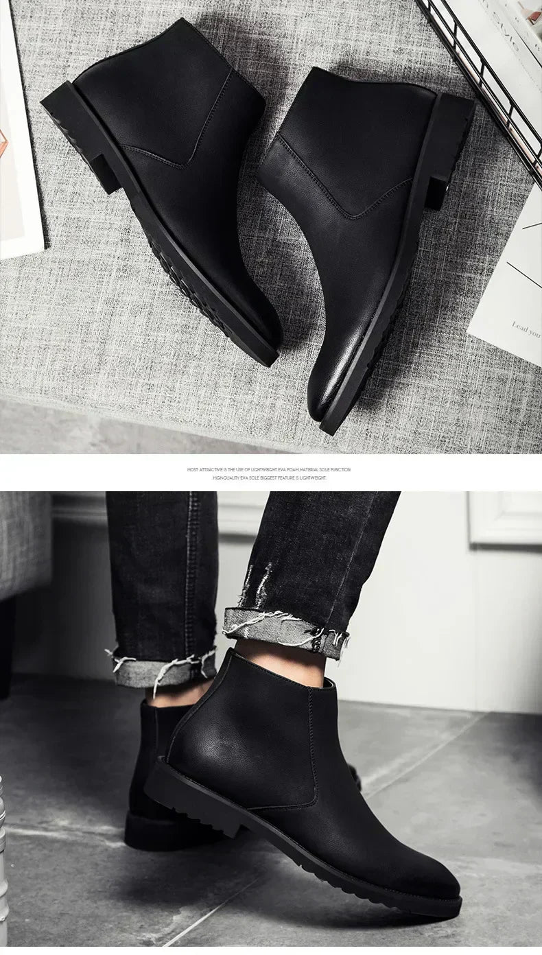 ERIK™ | SPRING LEATHER ANKLE BOOTS FOR MEN - Eliza©