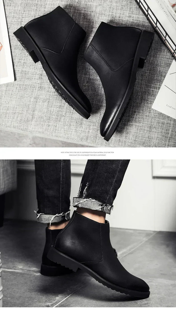 ERIK™ | SPRING LEATHER ANKLE BOOTS FOR MEN - Eliza©