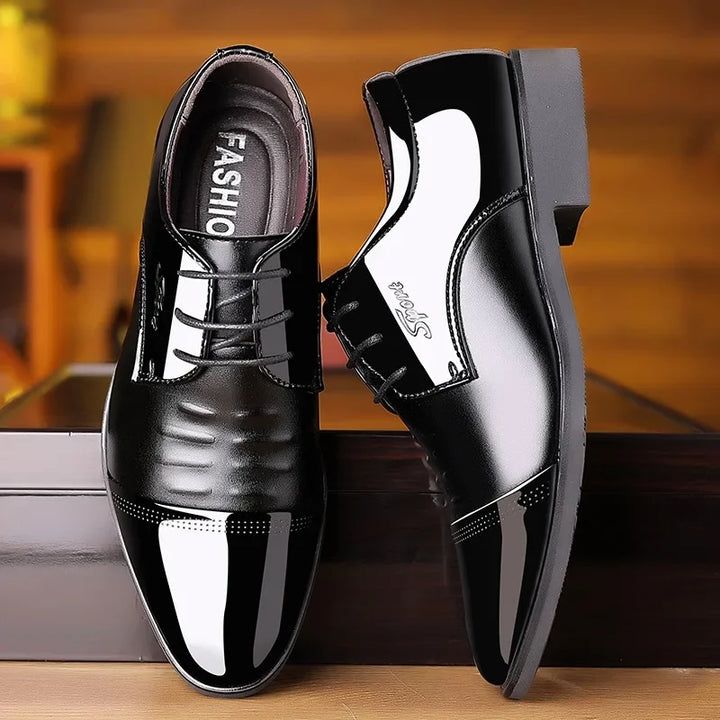 OLIVER™ | Men's Polished Patent Leather Oxford Shoes - Eliza©
