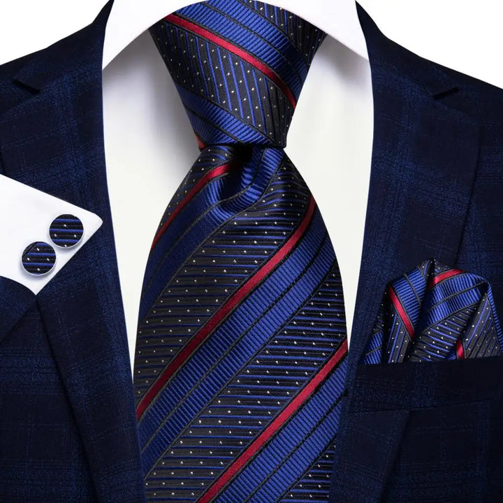 Bold Blue Stripe – 3-Piece Tie Set
