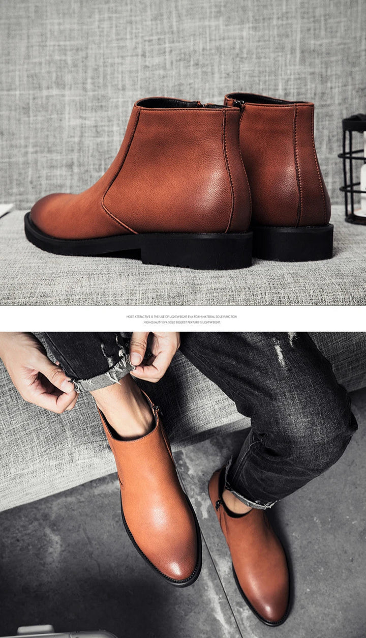 ERIK™ | SPRING LEATHER ANKLE BOOTS FOR MEN - Eliza©