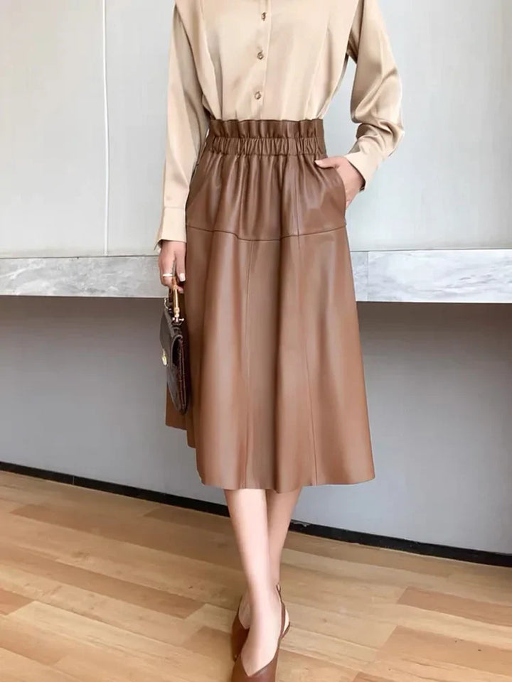Arden Midi Leather Skirt