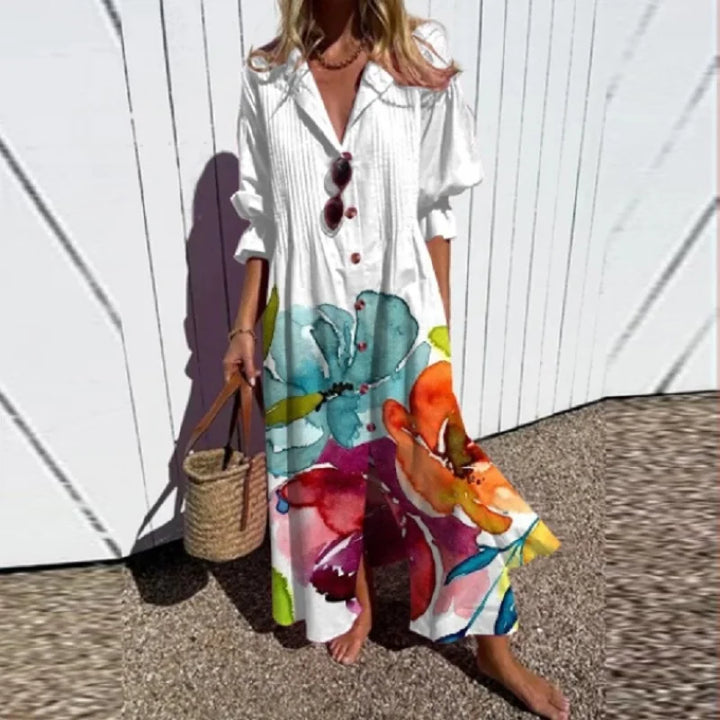 Marina | Bohemian V-Neck Maxi Dress