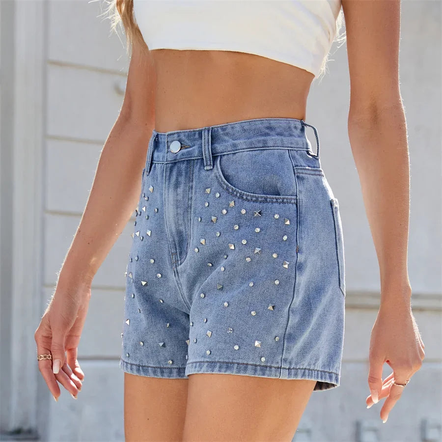 Brooke Rhinestone Denim Shorts