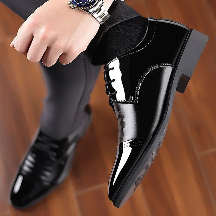 OLIVER™ | Men's Polished Patent Leather Oxford Shoes - Eliza©