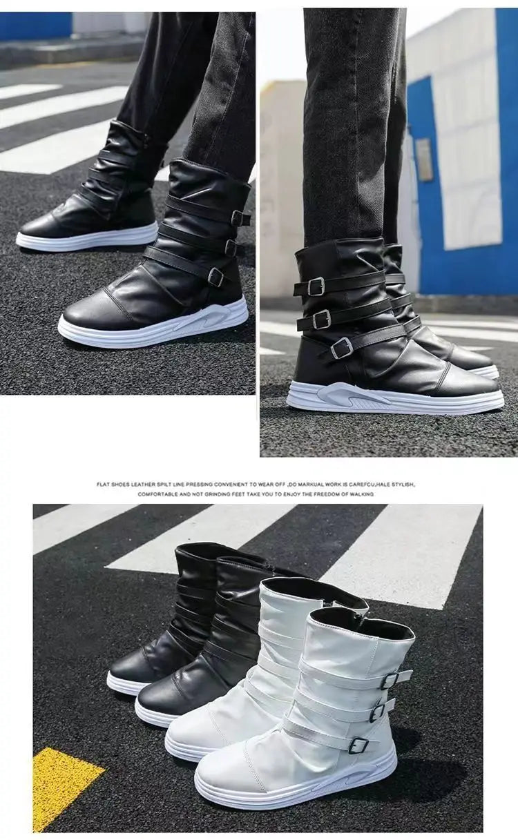AXEL™ | Leather Ankle Boots with Zipper and Metal Buckle - Eliza©