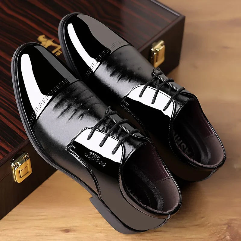 OLIVER™ | Men's Polished Patent Leather Oxford Shoes - Eliza©