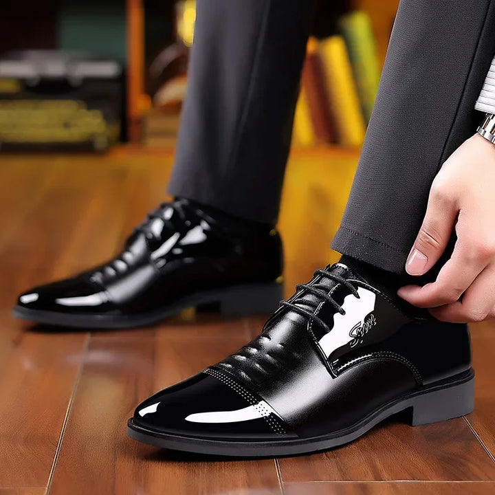 OLIVER™ | Men's Polished Patent Leather Oxford Shoes - Eliza©
