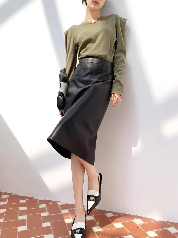 Avery Leather Skirt