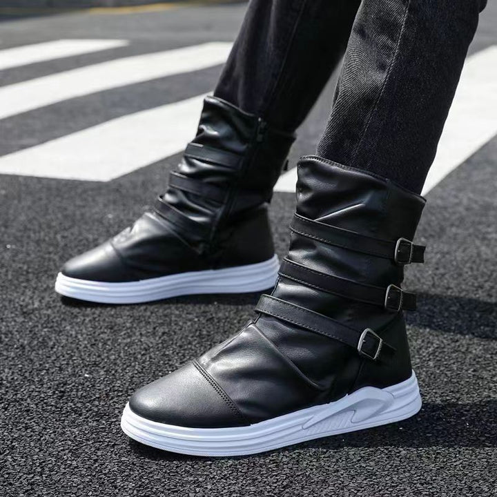 AXEL™ | Leather Ankle Boots with Zipper and Metal Buckle - Eliza©