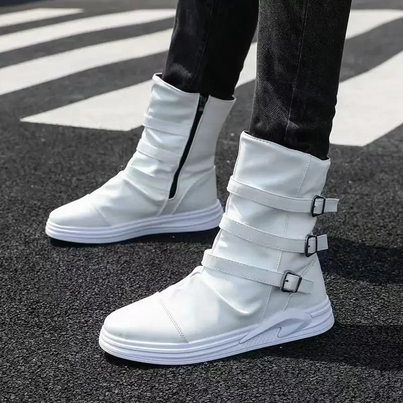 AXEL™ | Leather Ankle Boots with Zipper and Metal Buckle - Eliza©