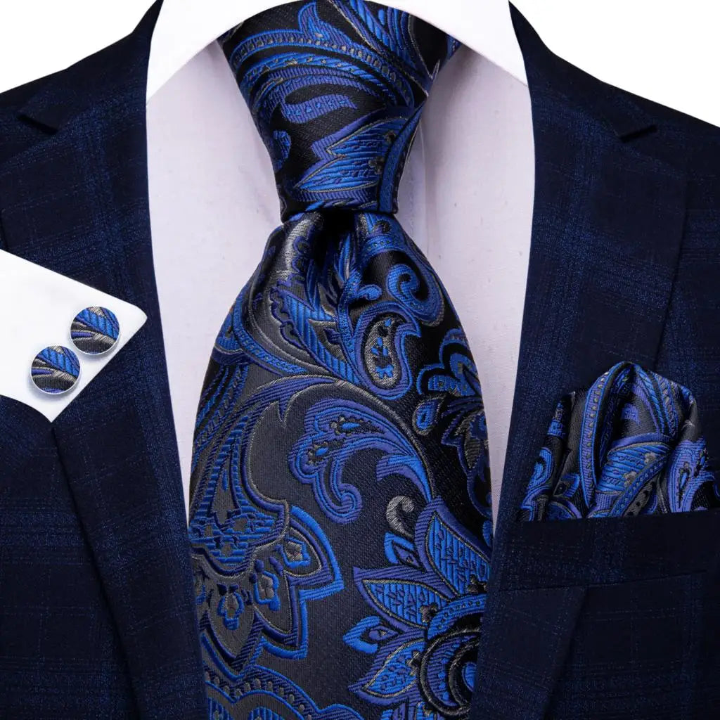 Royal Blue Paisley – 3-Piece Tie Set