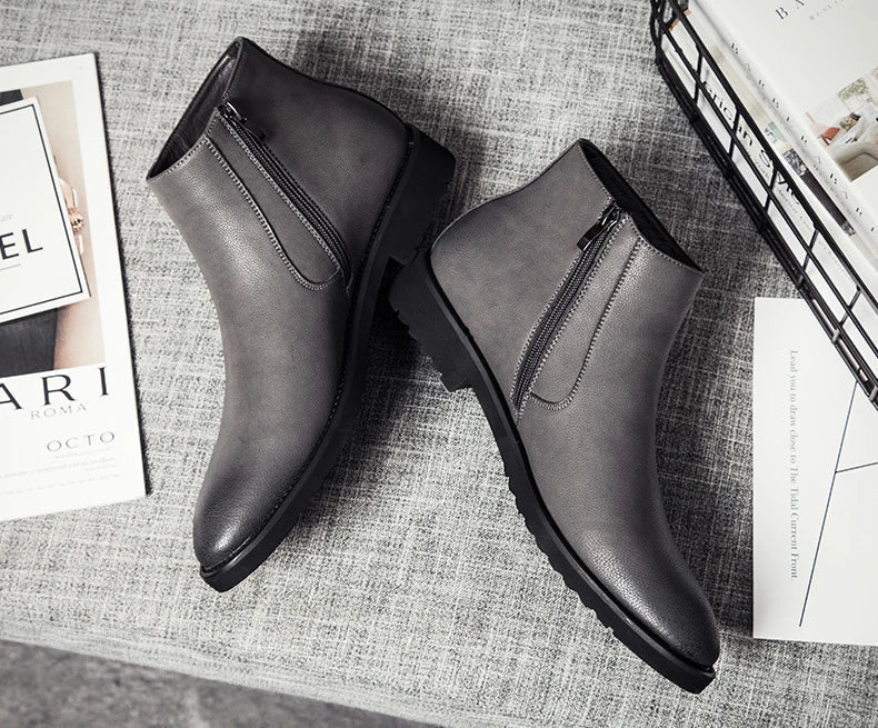 ERIK™ | SPRING LEATHER ANKLE BOOTS FOR MEN - Eliza©