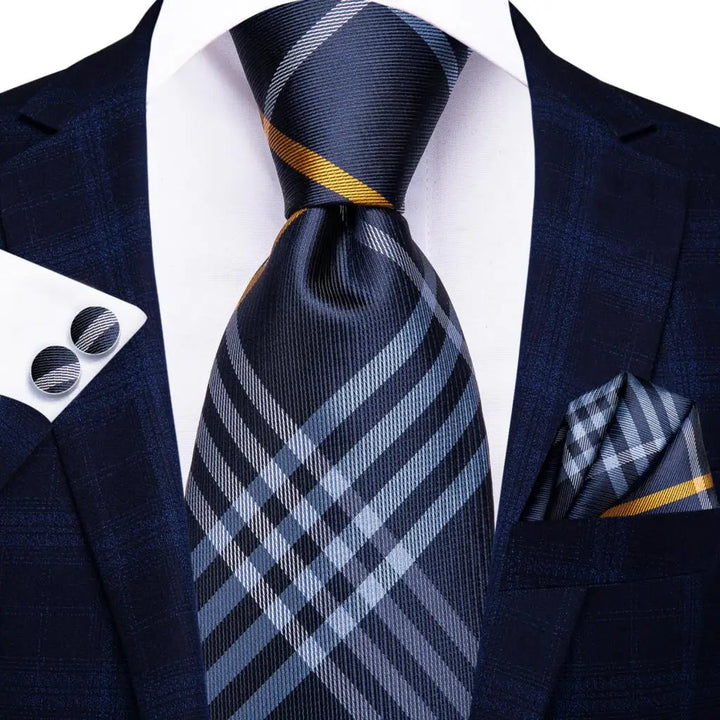 Classic Blue Stripe – 3-Piece Tie Set
