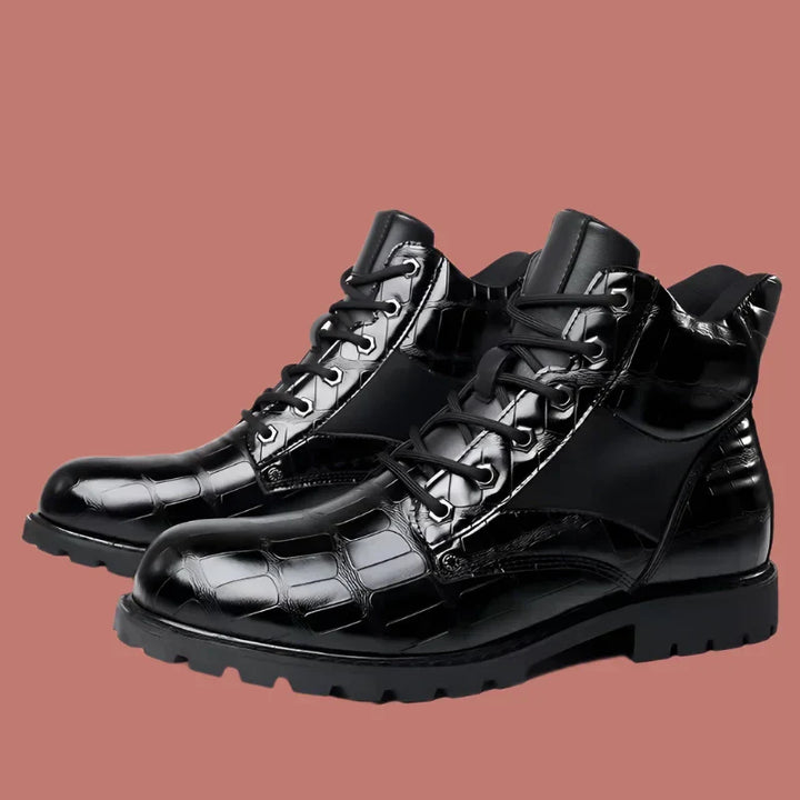 Eliza© Rendell | Leather Croco Ankle Boots