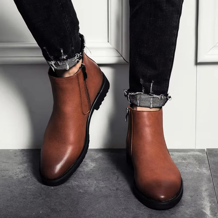 ERIK™ | SPRING LEATHER ANKLE BOOTS FOR MEN - Eliza©