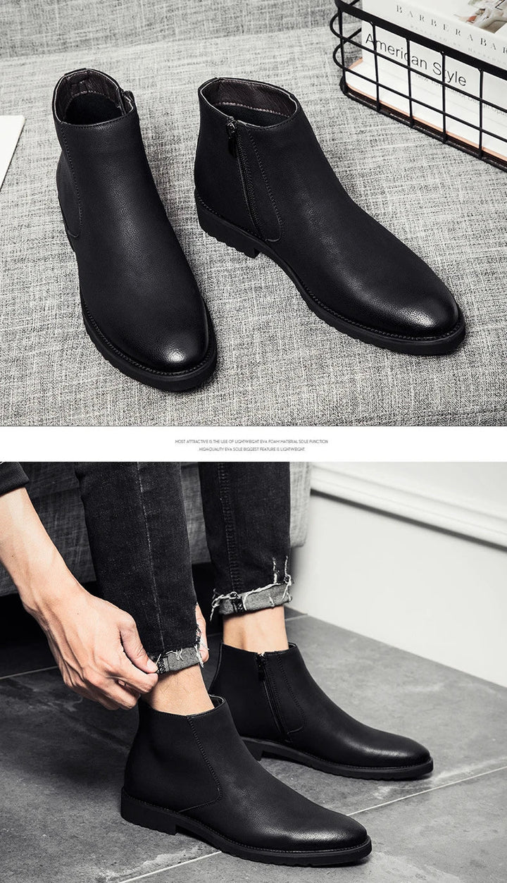 ERIK™ | SPRING LEATHER ANKLE BOOTS FOR MEN - Eliza©