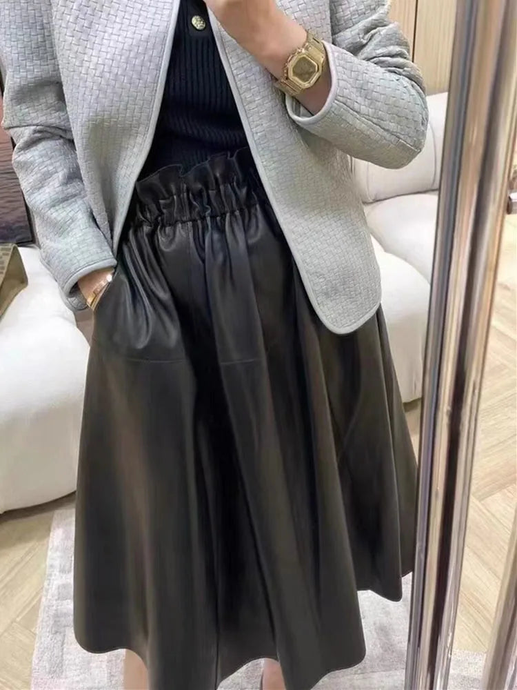 Arden Midi Leather Skirt