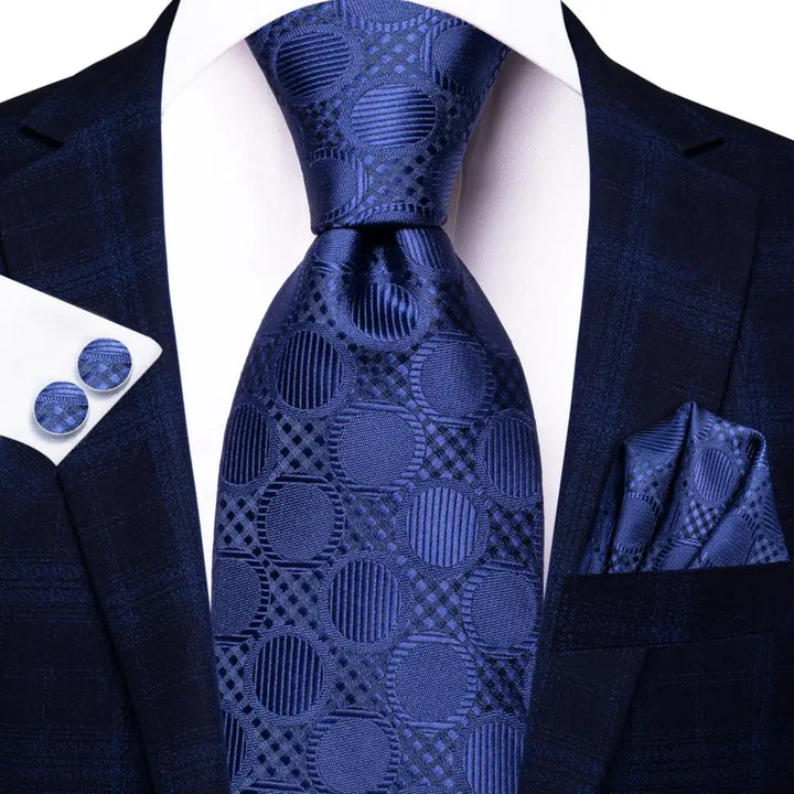 Geometric Blue – 3-Piece Tie Set