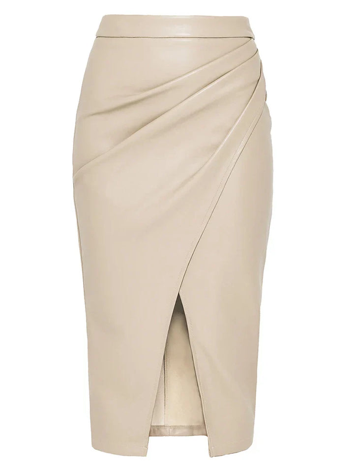Overlayed Vegan Leather Skirt