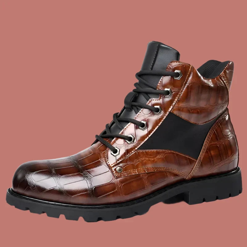 Eliza© Rendell | Leather Croco Ankle Boots