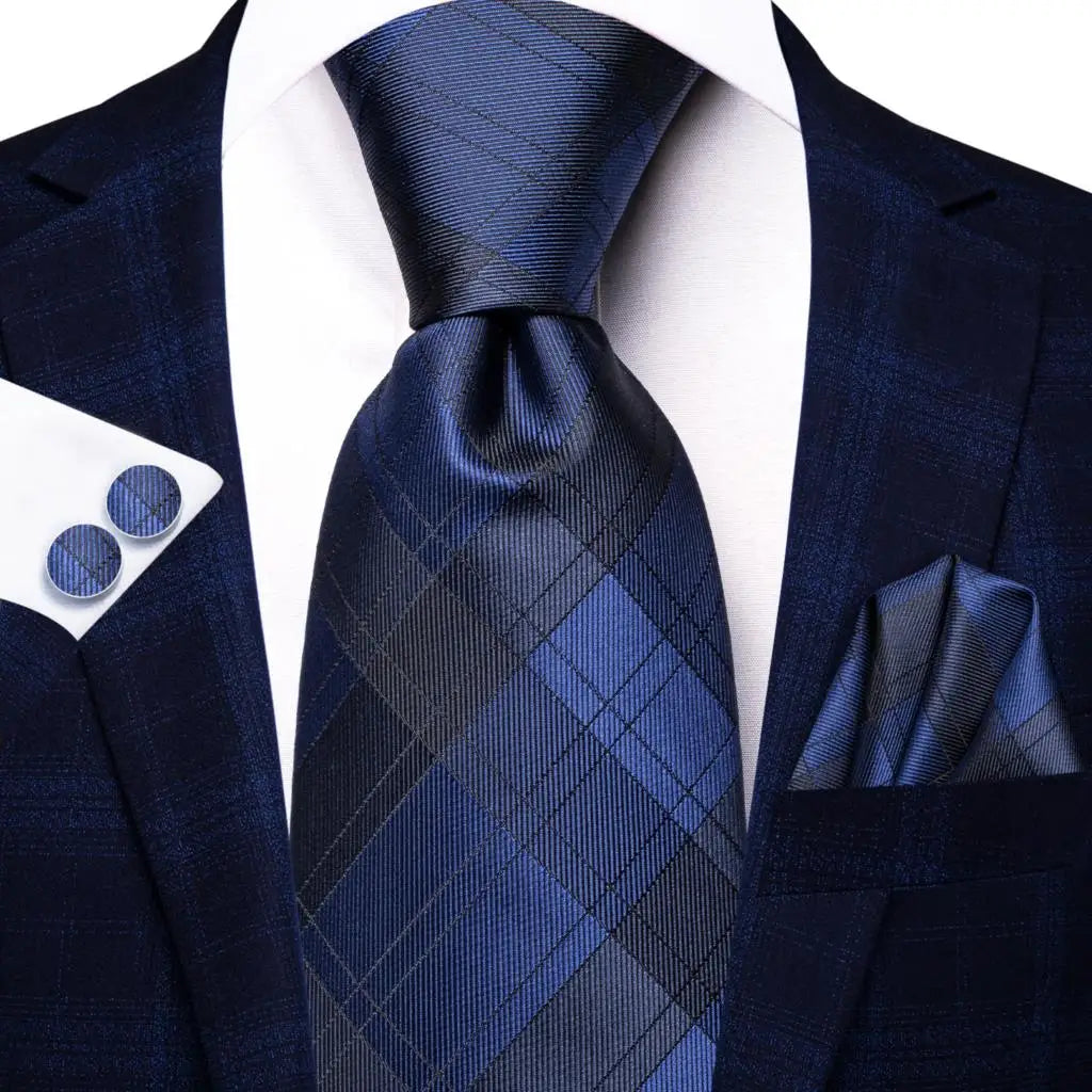 Classic Blue Stripe – 3-Piece Tie Set