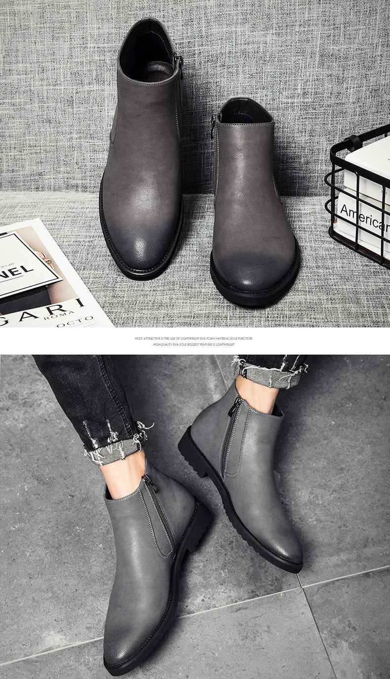 ERIK™ | SPRING LEATHER ANKLE BOOTS FOR MEN - Eliza©