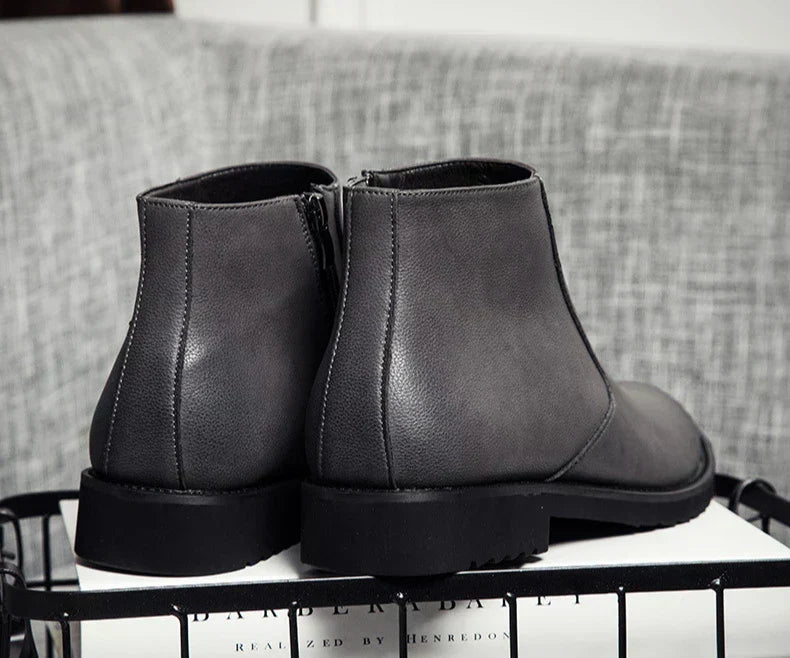 ERIK™ | SPRING LEATHER ANKLE BOOTS FOR MEN - Eliza©