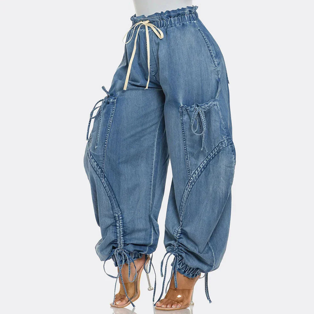 Ella Drawstring Cargo Jeans