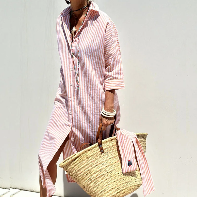 Vivia | Classic Striped Shirt Dress