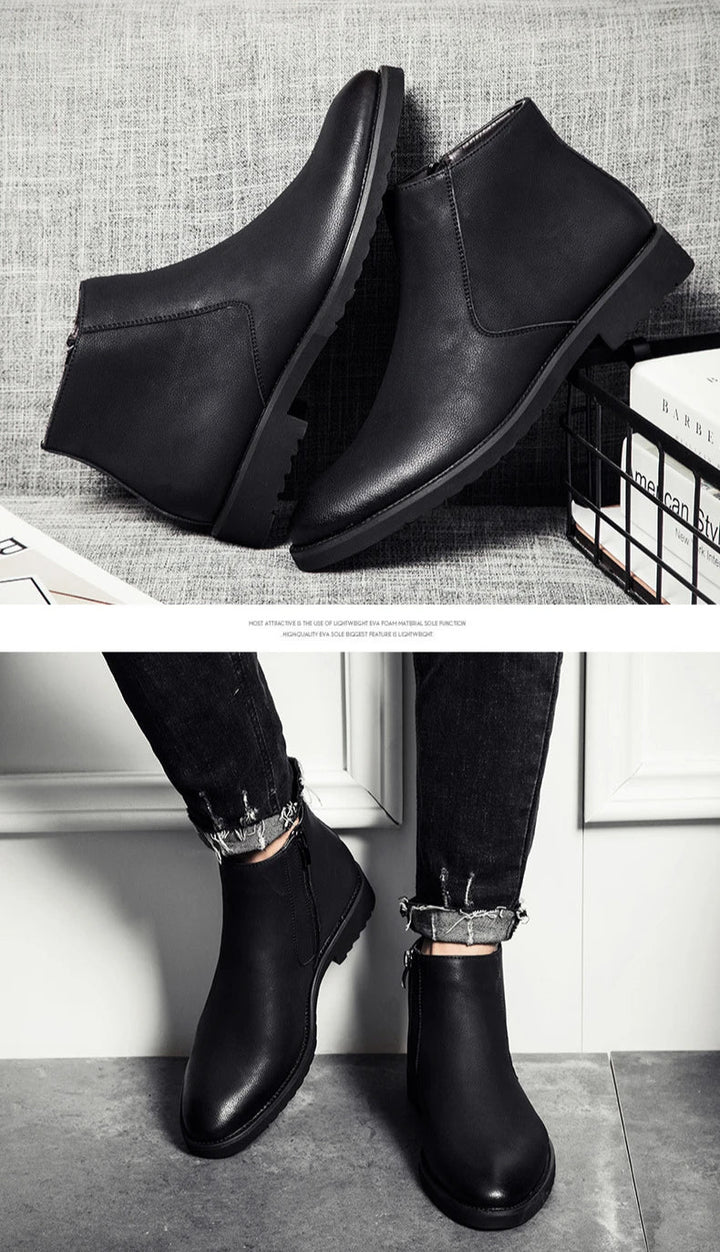 ERIK™ | SPRING LEATHER ANKLE BOOTS FOR MEN - Eliza©