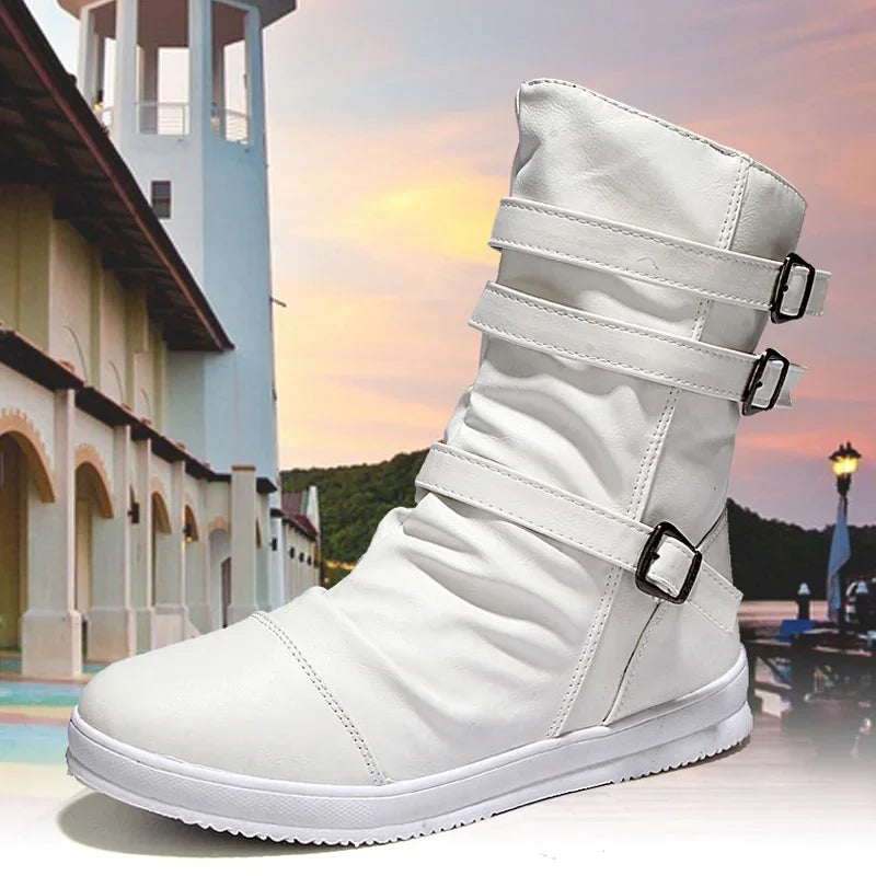 AXEL™ | Leather Ankle Boots with Zipper and Metal Buckle - Eliza©