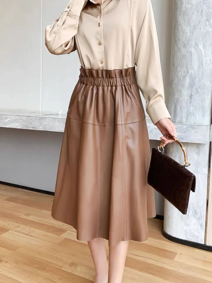 Arden Midi Leather Skirt