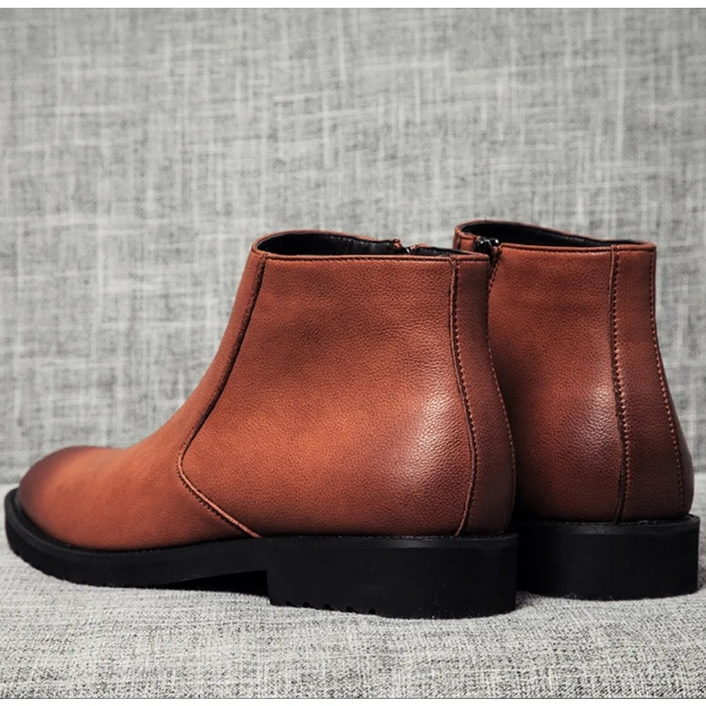 ERIK™ | SPRING LEATHER ANKLE BOOTS FOR MEN - Eliza©