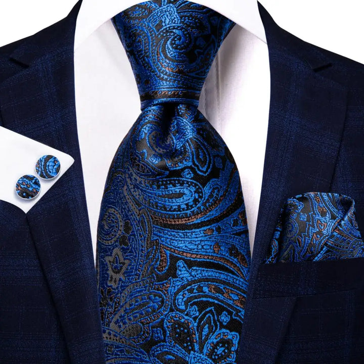 Royal Blue Paisley – 3-Piece Tie Set