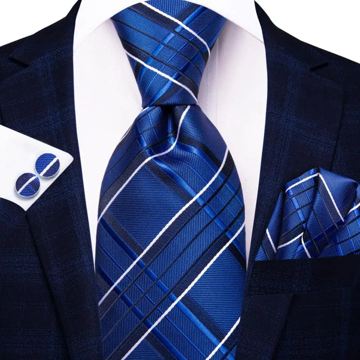 Refined Blue Stripe – 3-Piece Tie Set