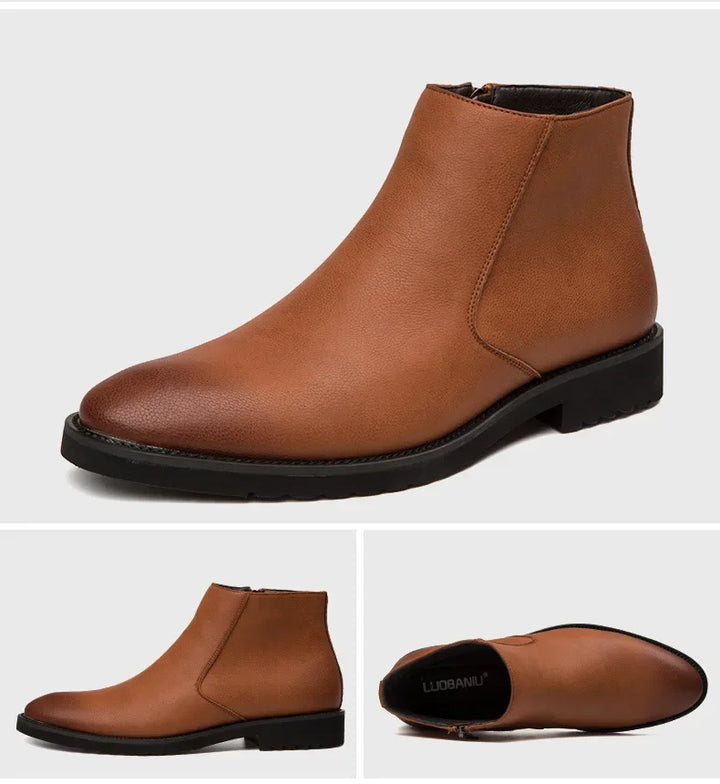 ERIK™ | SPRING LEATHER ANKLE BOOTS FOR MEN - Eliza©