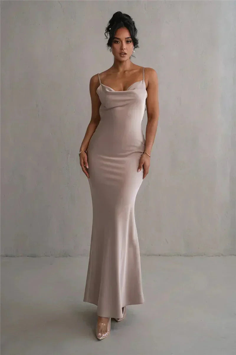 Laila | Elegant Satin Maxi Dress
