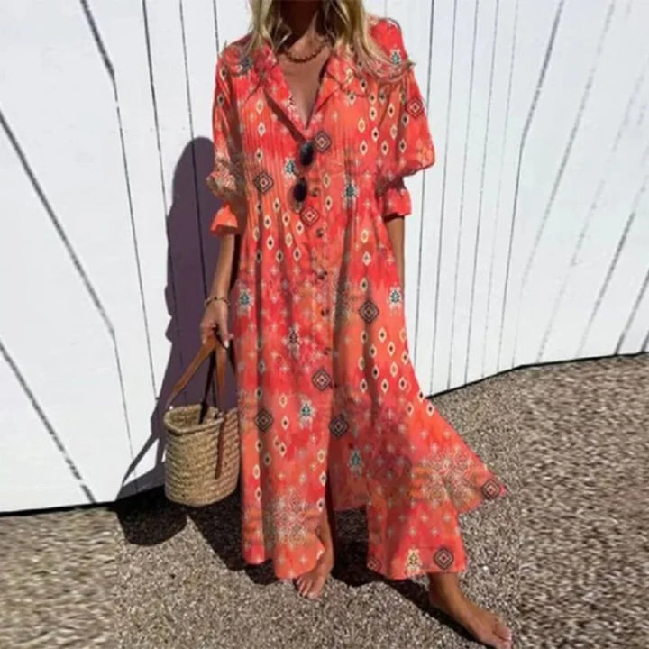 Marina | Bohemian V-Neck Maxi Dress