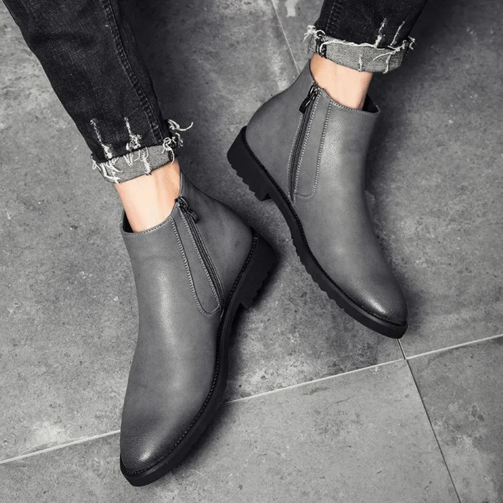 ERIK™ | SPRING LEATHER ANKLE BOOTS FOR MEN - Eliza©