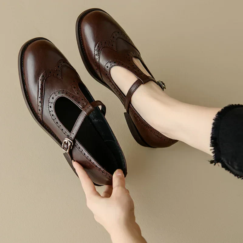 Lysandra | Polished T-Strap Shoes