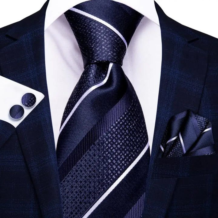 Bold Blue Stripe – 3-Piece Tie Set
