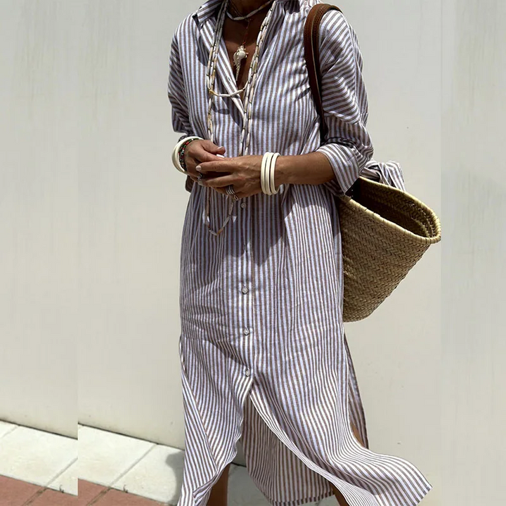 Vivia | Classic Striped Shirt Dress