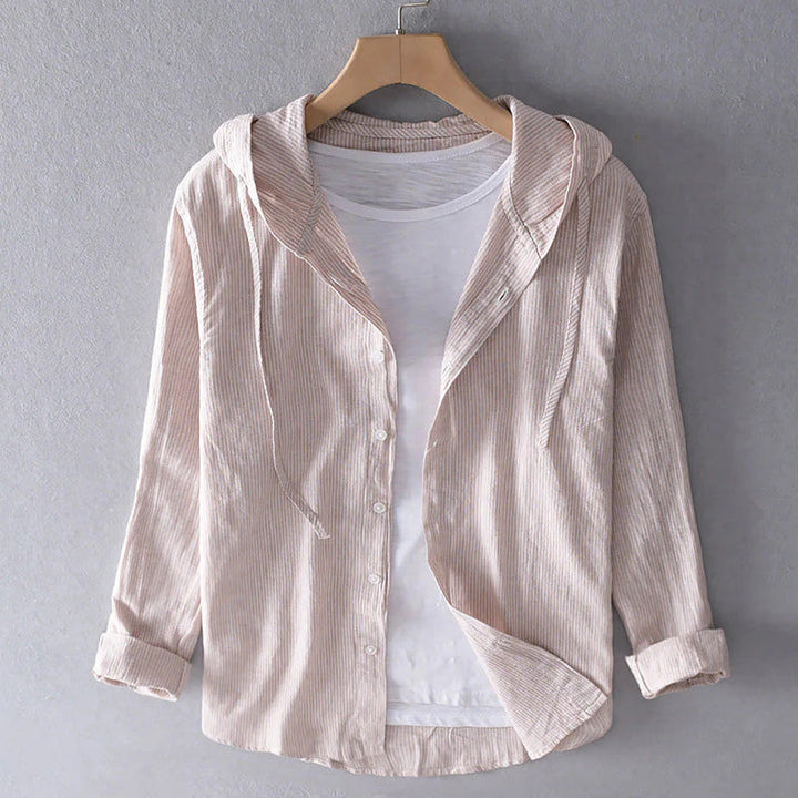 Sunset Shore Hooded Linen Shirt
