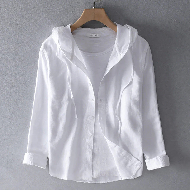 Sunset Shore Hooded Linen Shirt