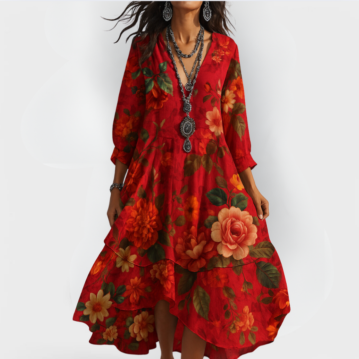 Beatrice | Refined Floral Midi Dress