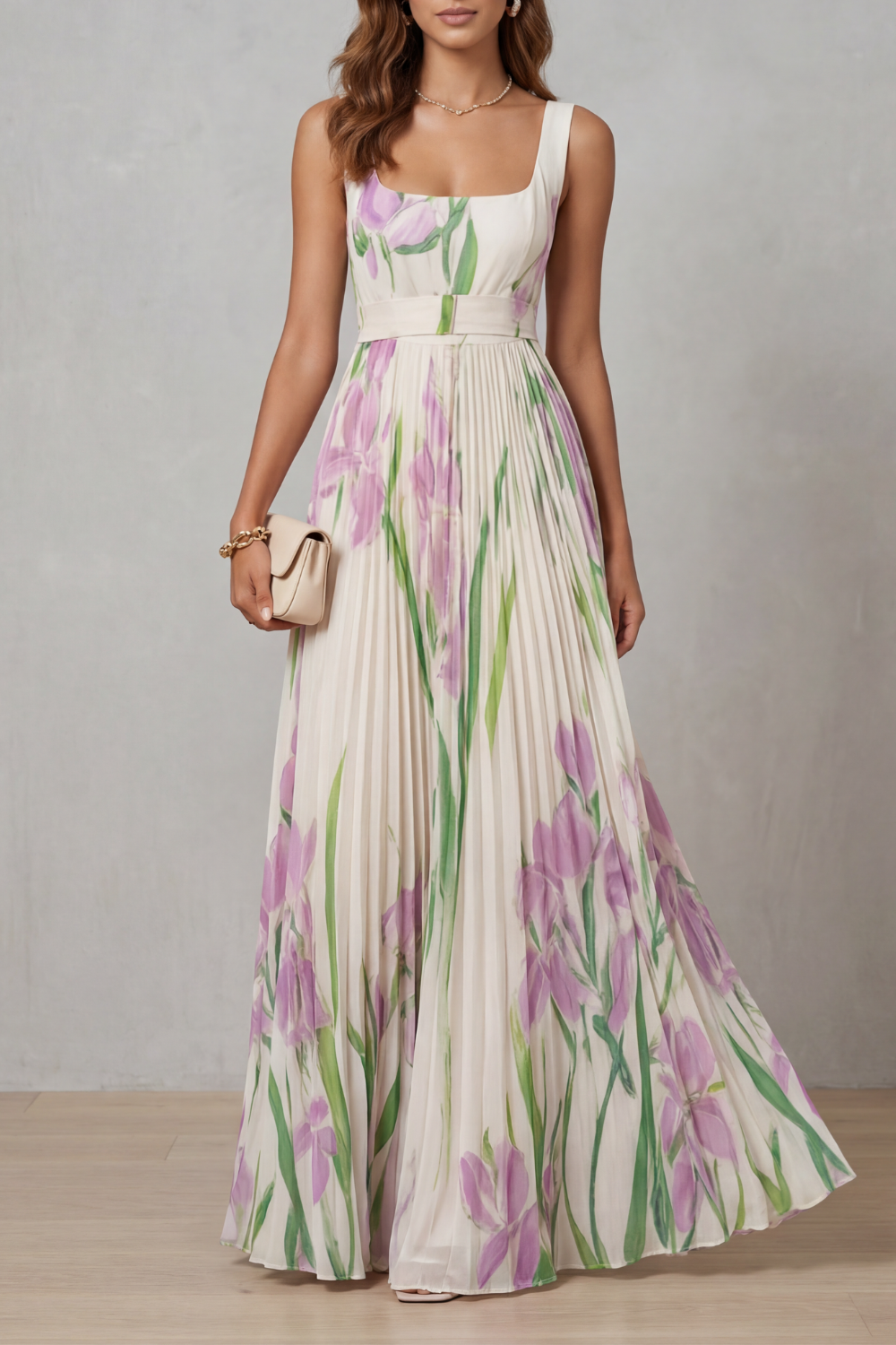 Vivienna –  Pleated maxi dress