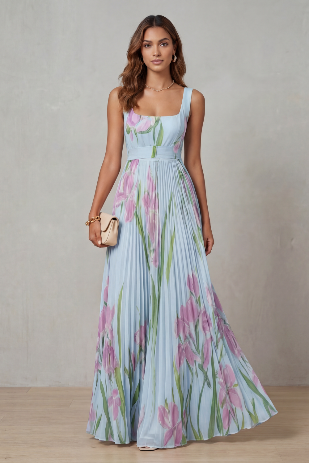 Vivienna –  Pleated maxi dress