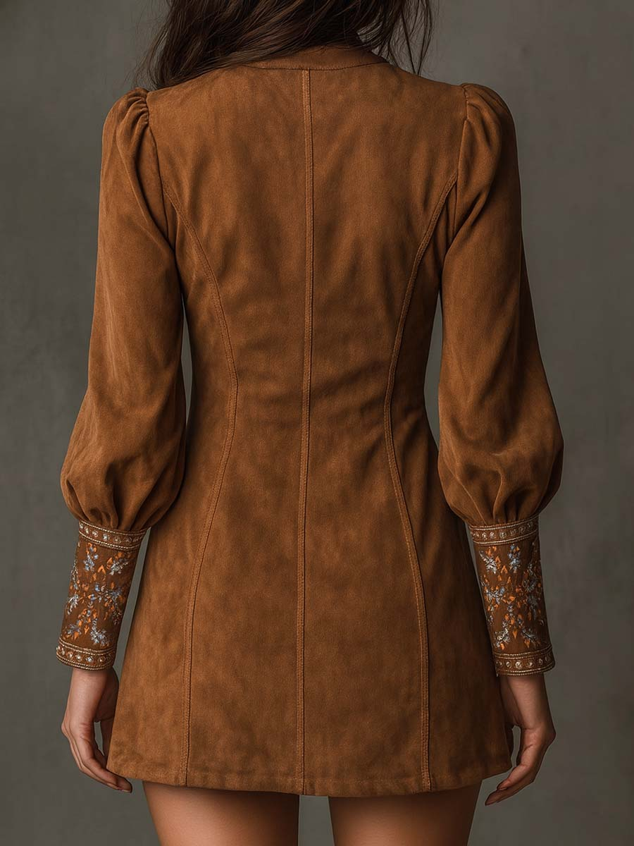 Marion™ | Retro Suede Mini Dress
